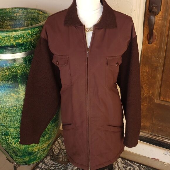 Charter Club brown car coat  front zipper size XL - Picture 1 of 10